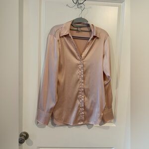 H&M Blush Satin Blouse